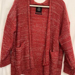 Urban outfitters red and white knit cardigan